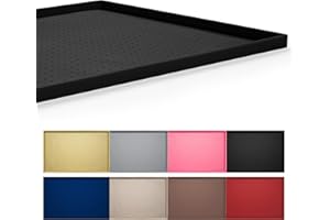 Hubulk Dog Feeding Mat,100% Waterproof Food Grade Silicone Pet Food and Water Bowl Placemat,Dishwasher, High Raised Edge to Prevent Spills,Nonslip Tray to Stop Messes on Floor (19"x12"x0.5", Black)