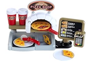 Theo Klein 7309 Pizzeria I Z zabawkową pizzą do obłożenia i mnóstwem akcesoriów | Karta EC i czytnik z dźwiękiem I Zabawki dla dzieci od 3. roku życia
