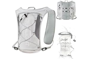 RUNLIGHT G220 Gilet de course pour homme et femme, sac à dos d'hydratation réglable, respirant et réfléchissant avec poche d'eau de 1,5 l pour randonnée, sentier, course à pied, marathon, cyclisme