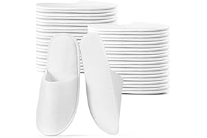 Anmerl Pantoufles Jetables Chaussons Invités Confortables Doux Antidérapants lavables pour Hotel Spa Fêtes Réutilisables à Court Terme