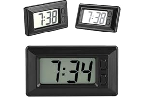 MINIFINKER Mini-Uhr, praktische Auto-Armaturenbrett-Digitaluhr mit großen Ziffern zum Einbau in das Armaturenbrett von Autos oder Fahrzeugen, um die Uhrzeit für den Tisch anzuzeigen