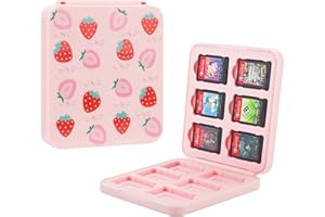 RHOTALL Étui de rangement pour cartes de jeu Nintendo Switch et Switch OLED, avec 12 cartouches de cartes de jeu et 12 emplacements pour cartes SD,support de jeu portable Switch avec design magnétique