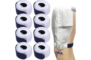PSFXBM 8Pcs Catheter Leg Bag Holder, Catheter Leg Bag Straps, Urine Drainage Bag Strap, Fix Leg Bag Straps, Tapes Strap Washable and Reusable Catheter Bag Holder for Incontinence Urine Bag Men Women