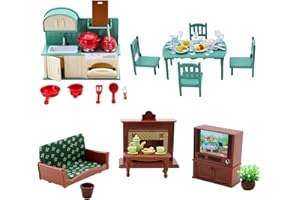 SEKEPINGO Accesorios para casa de muñecas, muebles de plástico, muebles de piezas, armario de muñecas, muebles parciales, accesorios para muñecas, juguetes para niños, niñas y niños pequeños de 3 años