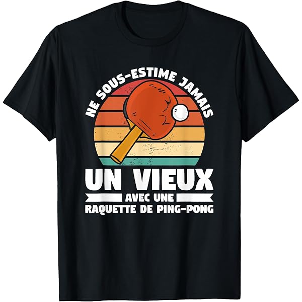 T-shirt Humour "Ping Pong M'appelle" - Design Tennis De Table Coloré - Pour Hommes, Femmes, Joueurs - Coton Léger, Coupe Classique