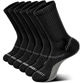 BULLIANT 6 Pairs of Men's Socks, Anti-Blister Socks, Compressive Sports Socks, Hiking, Football, Breathable with Fully Padded