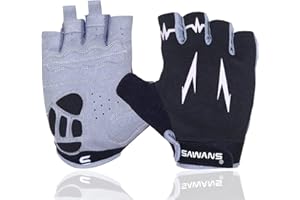 SAWANS Rękawice rowerowe z półpalcem, antypoślizgowe, amortyzujące, oddychające, oddychające, dla mężczyzn i kobiet