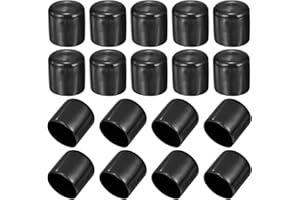 PATIKIL 38mm/1.5" Tappi di Estremità in Gomma, 18 Pz Coperture in Pvc, Tappi Flessibili, Protezioni Antimacchia per Estremità di Viti, Tappi Filettati per Tubi e Bulloni, Nero