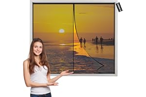 AMZSUN Zanzariera Con Calamita 100x140cm Zanzariere Magnetiche Chiudi Automaticamente Rete di Ottima qualità per Porte d'IngressoPorte Cortili Nero