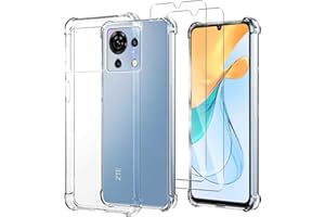 JDXHFF Hülle Kompatibel mit ZTE Blade V50 Vita 4G (6.75") Transparent und 2 Stück Panzerglas Displayschutzfolie - Bumper Schutzhülle Weich Silikon Flexibel TPU Tasche Case Clear
