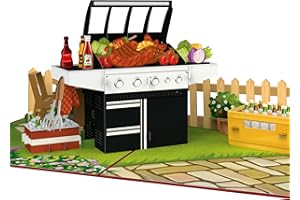papercrush® Pop Up Card Grill – zabawna kartka urodzinowa 3D dla mężczyzn (opaska na głowę, tata i wujek), prezent pieniężny lub kupon na grilla, Dzień Ojca lub emeryturę, specjalna karta podarunkowa