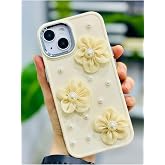 Go Aksesuar Iphone 13-14 ve 15 ile Uyumlu T&Uuml;L &Ccedil;İ&Ccedil;EK Oyuncak Tasarımlı Esnek Silikon Kılıfı