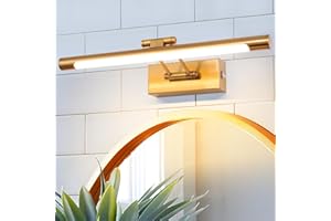 MantoLite Dimmerabile Lampade da Parete per Interni 8W,40CM Ottone Specchio da Bagno LED Applique da Parete con Testa Della Lampada Girevole per Camera da letto, 3000K 900LM Hotel Restaurant Lampada