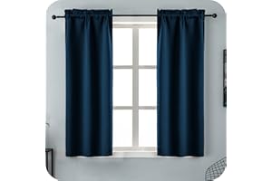 GIRASOLE HOME Coppia Tende Blu Oscuranti Termiche Morbide Tinta Unita Tenda Isolante per Soggiorno Camera e Interni 2 Pannelli con Tasca 70x145cm