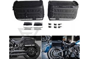 FVMOTO Universal Saddlebags Saddle Luggage Storage Bag Compatible with Harley Softail Dyna Street Bob Wide Super Glide FXR FXLRS Low Rider S Sportster, With Reflective Strips, 30L(7.9 Gallons)