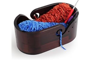 ‎COOPAY Coopay Elliptical Yarn Bowl Double with Large Capacity, Super Large Wooden Knitting Bowl for Wool, Smooth Yarn Bowl for Wool Large, Wooden Wool Bowl for Crochet and Knitting Project, 28.5 x 15.5 x 15 cm