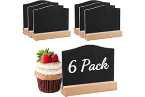 Mooshy Mini Chalkboard Signs 6 Pack Small Black Chalk Board Double Sided Mini Chalk Boards with Stands for Table Display Chalkboard Signs for Food Labels Party Table Decoration
