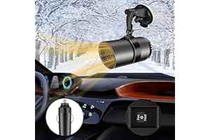 NIRCHO Car Heater Defroster, 12V 150W Plug-in Cigarette Lighter Car Heaters, 2 in 1 Portable Car Heater & Cooling Car Fan, Portable Fast Heating Windshield Defogger & Defroster with 180 ° Bracket (Circular)