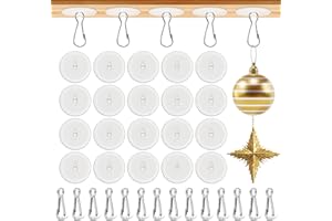 Brelet 100 Pièces Crochets Adhésifs pour Plafond Sans Percer avec 100 Clips — Idéal pour Ballons et Décorations de Fête, Halloween, Noël et Nouvel An (Diamètre 20mm)