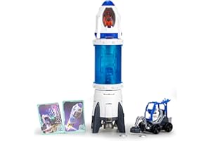 Silverlit - ASTROPOD - Pakiet rakiet Deluxe: Pudełko z postaciami i pojazdami - Efekty dźwiękowe i świetlne - 15 elementów do złożenia - Konstrukcja i doświadczenia kosmicznego wszechświata - Od 6 lat