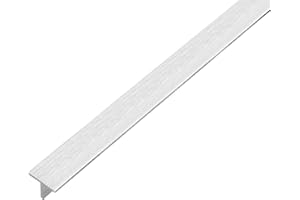 Alberts 488925 Profilé en T | aluminium, aspect acier inoxydable, clair | 1000 x 15 x 15 mm