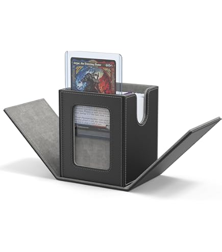 Simcat Opbergdoos voor verzamelkaarten met Commander Display voor meer dan 2400 kaarten voor Yugioh, TCG, Magic the Gathering, speelkaartenetui, PU-lederen magnetische sluiting (zwart
