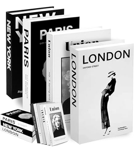 Libri Finti Decorativi - Set Di 3 Scatole Nascosto Per Oggetti, Ideali Per Mensole E Tavoli - Foto 5