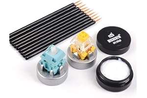BYHOO Metalowy otwieracz do przycisków, do przełączników Kailh i MX, zestaw do smarowania klawiatury wraz z 2 otwieraczami przycisków, 1 smarem GPL 205G0 i 10 szczotek smarujących dla entuzjastów