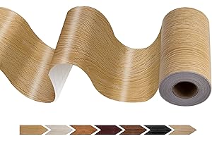 JUNART Ruban de réparation de grain de bois (10cm×1000cm), ruban adhésif de réparation pour tables, plinthes, portes, fenêtres et sols avec grattoir en plastique (chêne café)