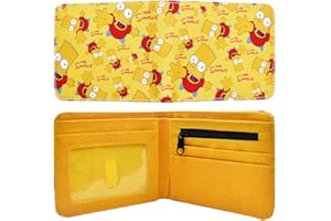 Tomicy Portefeuille D'anime The Simpsons Portefeuille Enfant Bourse Mignonne Mode Amusement Portefeuille Dessin Animé Portefeuille en Cuir De Bande Dessinée Portefeuille