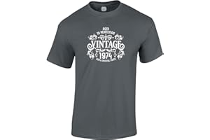 DEAD SET STUDIO 50th Birthday Gift for Men - Vintage Mens T Shirt Born 1974 Aged to Perfection - 1974 Birthday Gifts for Men