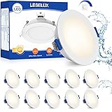 Leselux LED Einbaustrahler Dimmbar IP65, 10x 6W LED Spot 230V Flach 35mm, Einbauleuchten Für das Bad 4000K Neutralweiß 400LM,