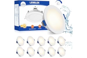 ‎LESELUX Leselux Einbaustrahler LED Dimmbar, 10x 6W LED Spot 230V IP65 4000K Neutralweiß 400LM, Einbauleuchten Für Das Bad, Deckenspots 68-80mm, Einbauspots Weiß für Badezimmer Küche Wohnzimmer Loft