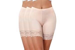 Niwicee Pantaloncini Sottogonna Donna,Mutande Shorts Mutandine Donna Elasticizzato,Sottili Corti Culotte Protezione della Privacy Attrito Anti-Coscia Pizzo, Sexy Senza Arricciatura
