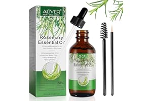 BLARO'S ORIGINAL Aceite Esencial de Romero para el Crecimiento del Cabello - 100% Puro Orgánico para el Cuidado de la Piel, Cejas, Pestañas, Barba - Nutre el cuero cabelludo - Estimula el crecimiento del cabello