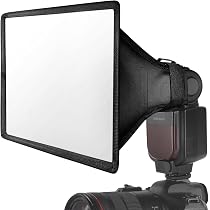 TYCKA Softbox Diffondente Per Flash 23x18 Cm – Pieghevole, Con Doppio Strato Diffusione, Gommini Antiscivolo, Interno Argentato, Per Nikon Canon Sony Yongnuo