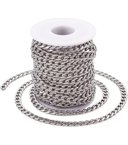PandaHall 16.4 Voeten 304 Rvs Venetain Kettingen 4x2x1mm Ongelaste