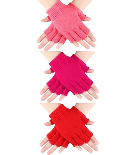 Guanti Senza Dita Per Bambini - 2 Paia Invernali Con Patta | Maglia Calda E Morbida | Per Bambini 3-8 Anni