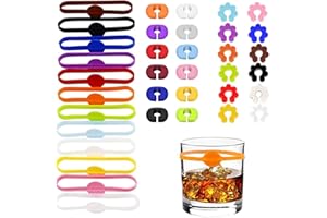 DILIREBA 48 pezzi Marcatori per Bicchieri Vino, Segnabicchieri, Silicone BicchieriMarcatori per Bicchieri da Vino, Riutilizzabili Segnabicchieri Tazze, Segna Bicchieri Calici, Per Decorazioni Da Tavola