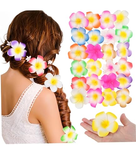 Haomye Blumen-Haarspangen Set - 7-teilig Mit Hawaiianischem Flair Für Strandparty & Kostüm