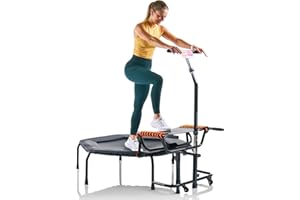 ‎HAMMER HAMMER Fitness-Trampolin JumpStep, Flexibles & gelenkschonendes Step-Board, aufstellbar, intensives Po- und Beinmuskeltraining, patentierte Technik, mehrfach höhenverstellbarer Haltegriff