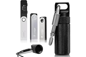 Aluminum Alloy Carrying Case Compatible with Ledger Nano X/S Plus, Waterproof and Shockproof, USB Storage, Secure Case for Cryptocurrency Cold Wallet (Black)