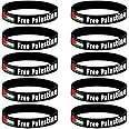 WANFOU Free Palestine Flag Bracelet 10Pcs, Palestine Wristbands for Men Women Support Save Gaza