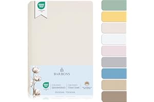 ‎BARBONS BARBONS Spannbettlaken für Baby/Kinderbett - 100% Jersey-Baumwolle Oeko-TEX Standard 100 Zertifiziert Bettlaken für Babybett (Ecru - 2er - 60x120cm / 70x140cm)