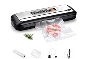 INKBIRD Macchina Sottovuoto Alimenti Professionale Versione Aggiornata, PowerVac 6-in-1 Automatica Sigillatore sottovuoto per Cibo Fragile, Alimenti Secci e Umidi, 80Kpa Potente Aspirazione, Spia LED