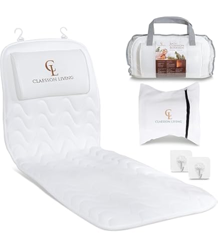 Badkuipkussen, volledig lichaam badkussen voor hoofd en nek, badkussen met hoofdsteun, spa badkuipkussen ergonomisch kussen met antislip zuignappen, voor hot tub, thuis spa