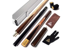 CUESOUL 57 "Artigianato 3/4 snodato Biliardo Stecche con Mini Butt End Estensione imballato nel Caso di Alluminio Cue