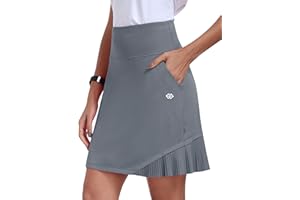 MoFiz Women's Pleated Tennis Skirt Golf Skort with Shorts Pockets High Waist Mini Athletic Skirts Workout Sport Work Casual Skorts