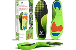 Uvaluefeet Plantar Fasciitis Arch Support Orthopedic Insoles for Women Men, Shoe Insert for Metatarsal,Over Pronation,Flat Feet,Heel Pain-L