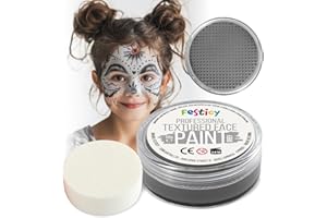 Festicy Profesjonalny Szary Makijaż Teatralny, 20 g ze sponsorem I Farby na Karnawał 2025, Zestaw do Makijażu Karnawałowego, makijaż Karnawałowy dla Dzieci, Srebrna Farba, Makijaż Kota, Certyfikat EN